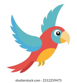 Linda Ilustración vectorial de loro volador