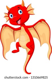 Cute flying red dragon