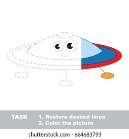 Cute Flying Sausage. Dot to dot educational game for kids.