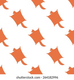 Cute flying squirrels seamless pattern on white background
