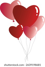 cute flying valentine day balloon