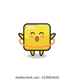 cute folder cartoon is playing hula hoop , cute style design for t shirt, sticker, logo element