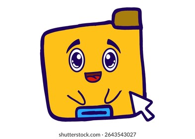 Cute Folder Icon Mascot Stickers With Happy Expression