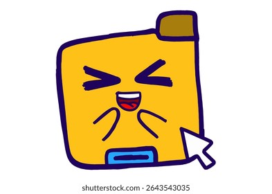 Cute Folder Icon Mascot Stickers With blushed Expression
