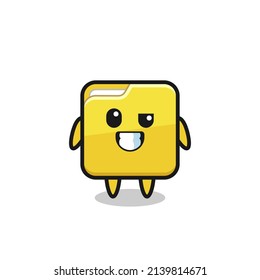 cute folder mascot with an optimistic face , cute style design for t shirt, sticker, logo element