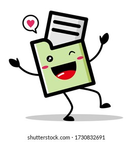 Cute folder mascot vector design