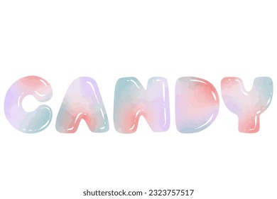 Cute font cute candy vector 