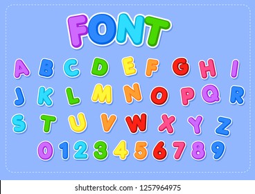 cute font for decoration set.kid font.cartoon font.