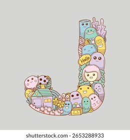Fonte bonita com estilo doodle, fonte doodle abc