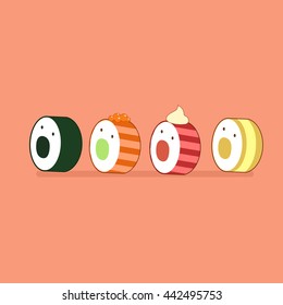 Cute food cartoon character vector