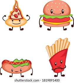 Cute Food Characters Collection Good Food Stock Vector (Royalty Free ...