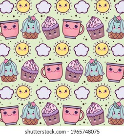 cute food cupcake cup background