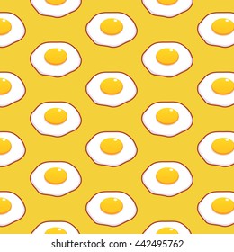 cute food egg pattern with yellow background  cartoon ilustration