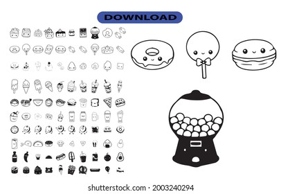 cute food icon or logo high resolution