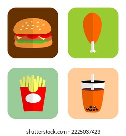 cute food icon logo vector