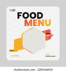 cute food menu post template for social media ads