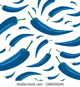 Cute food pattern with chili peppers in trendy color. For wallpaper, textiles, covers, greeting cards, gift wrap.