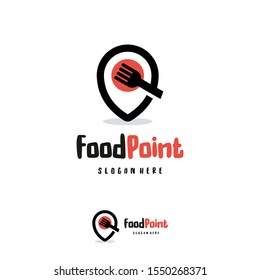 Cute Food Point Logo Designs Concept Vector, Restaurant Logo Designs Template Idea, Symbol, Icon