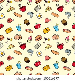 cute food seamless pattern