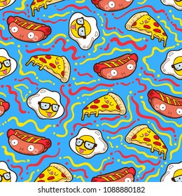 cute food seamless pattern