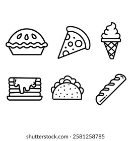 Cute food set icon vector illustration