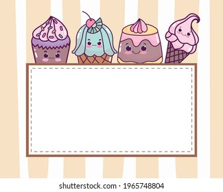 cute food sweet cartoon banner
