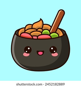 Cute food vector icon illustration