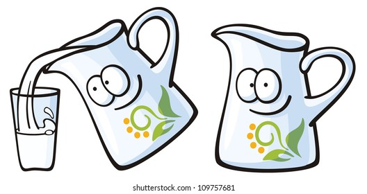 cute foods characters set - milk