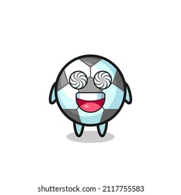 cute football character with hypnotized eyes , cute style design for t shirt, sticker, logo element