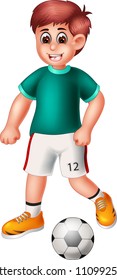 Cute Football Player Cartoon Action Stock Vector (Royalty Free ...