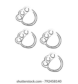 cute footprints teddy icon