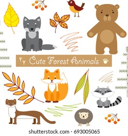 cute forest animals background