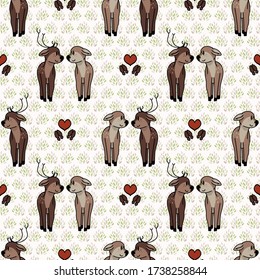 El ciervo de los bosques adoraba la ilustración vectorial. Cernera de buck con cuernos. Estilo garabato chileno dibujado a mano. Para la decoración de animales de juego, moda infantil boho, diseño gráfico de doodle de moda. 