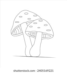 cute forest mushroom art design