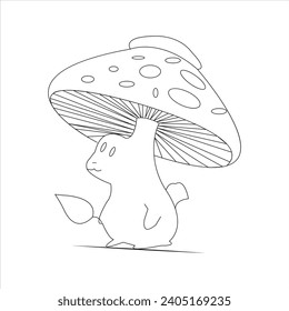 cute forest mushroom art design