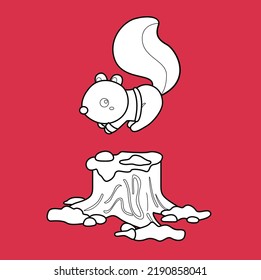 Cute Forest Squirrel Digital Stamp