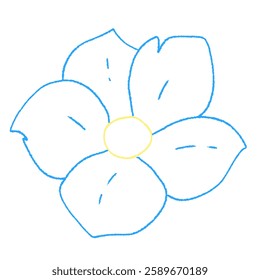 cute forget me not flower doodle hand drawn line art illustration