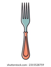 Cute fork illustration over white