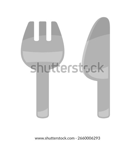 Cute fork and knife illustration
