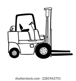 cute forklift in black design