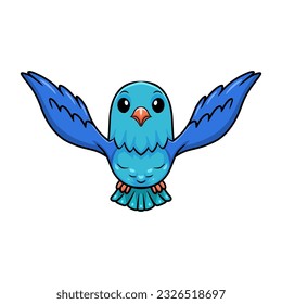 Cute forpus parrotlet bird cartoon flying