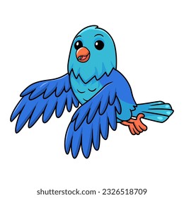 Cute forpus parrotlet bird cartoon flying