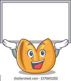 Cute fortune cookie cartoon style illustration Up board