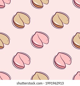 cute fortune cookie seamless pattern