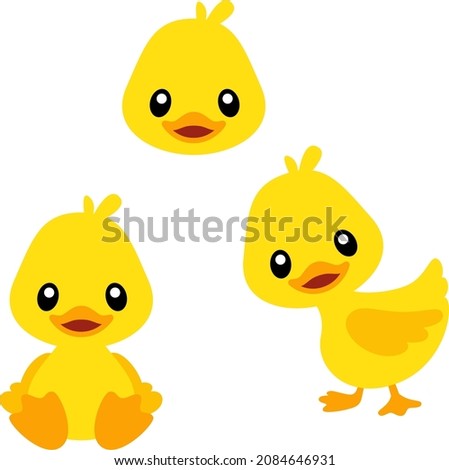Cute Forward Looking Duck Vector Set with Transparent Background ストックフォト © 