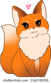 Cute fox adorable cartoon. Vector illustration