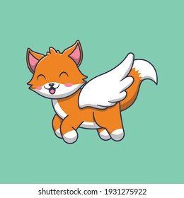 cute fox angel cartoon illustration