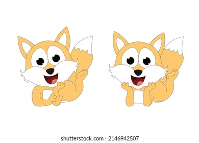 cute fox animal cartoon graphic