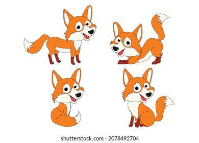 cute fox animal cartoon illustration