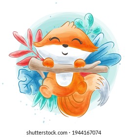 cute fox animal design illustrations, designs can be used for printing needs